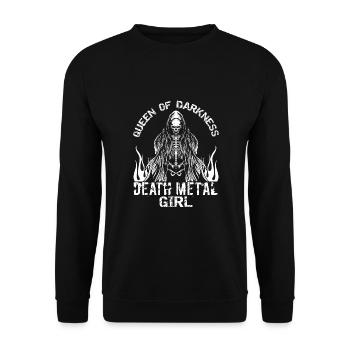Goth Rock Satan Girl Woman Festivals Death Metal - Unisex Pullover - Schwarz - Vorne - Alina (178cm) & Michal (187cm)