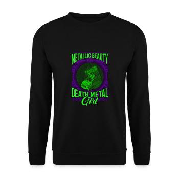 Goth Rock Satan Girl Woman Festivals Death Metal - Unisex Pullover - Schwarz - Vorne - Alina (178cm) & Michal (187cm)