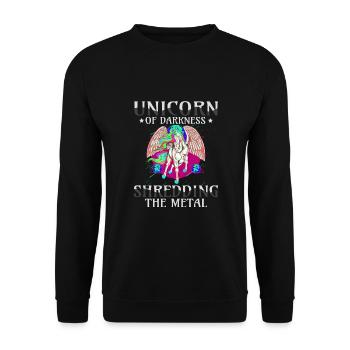 Goth Rock Satan Einhorn Festivals Death Metal - Unisex Pullover - Schwarz - Vorne - Alina (178cm) & Michal (187cm)