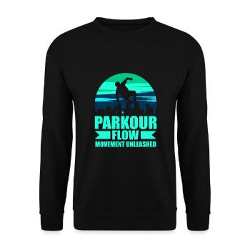 Parkour, Freerunning, Street Workout, Acrobatic - Unisex Pullover - Schwarz - Vorne - Alina (178cm) & Michal (187cm)
