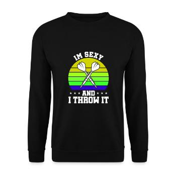 Club de sport de fléchettes, jeu de fléchettes, fléchettes de sport Pfeil - Sweat-shirt Unisexe - noir - Devant - Alina (178cm) & Michal (187cm)