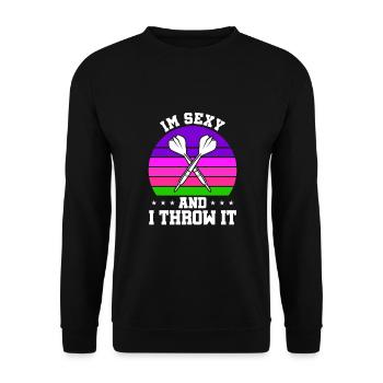 Club de sport de fléchettes, jeu de fléchettes, fléchettes de sport Pfeil - Sweat-shirt Unisexe - noir - Devant - Alina (178cm) & Michal (187cm)