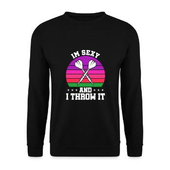 Club de sport de fléchettes, jeu de fléchettes, fléchettes de sport Pfeil - Sweat-shirt Unisexe - noir - Devant - Alina (178cm) & Michal (187cm)