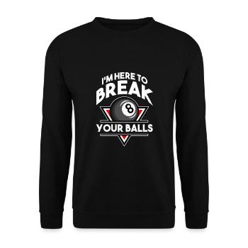 Billard, Billard de billard, Club de snooker, Club de billard - Sweat-shirt Unisexe - noir - Devant - Alina (178cm) & Michal (187cm)