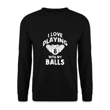 Billard, Billard de billard, Club de snooker, Club de billard - Sweat-shirt Unisexe - noir - Devant - Alina (178cm) & Michal (187cm)