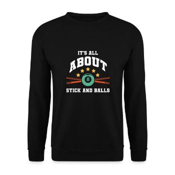 Billard, Billard de billard, Club de snooker, Club de billard - Sweat-shirt Unisexe - noir - Devant - Alina (178cm) & Michal (187cm)