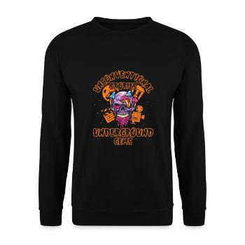 Underground Film, Independent Cinema, Horror - Unisex Pullover - Schwarz - Vorne - Alina (178cm) & Michal (187cm)