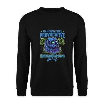 Underground Film, Independent Cinema, Horror - Unisex Pullover - Schwarz - Vorne - Alina (178cm) & Michal (187cm)