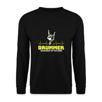 Drummers Drummers Drummers Drummers - Unisex Sweatshirt - black - Front - Alina (178cm) & Michal (187cm)