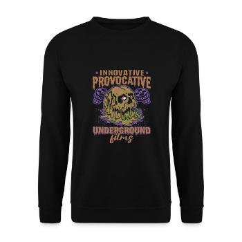 Underground Film, Independent Cinema, Horror - Unisex Pullover - Schwarz - Vorne - Alina (178cm) & Michal (187cm)