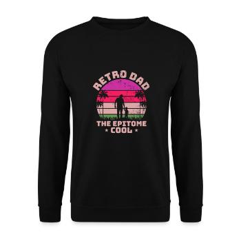 Retro Vintage Daddy 60s 70s 80s 90s Costume de fête - Sweat-shirt Unisexe - noir - Devant - Alina (178cm) & Michal (187cm)