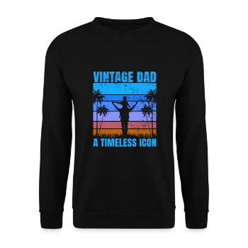 Retro Vintage Daddy 60s 70s 80s 90s Costume de fête - Sweat-shirt Unisexe - noir - Devant - Alina (178cm) & Michal (187cm)