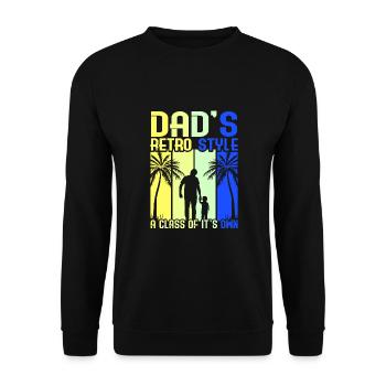 Retro Vintage Daddy 60s 70s 80s 90s Costume de fête - Sweat-shirt Unisexe - noir - Devant - Alina (178cm) & Michal (187cm)