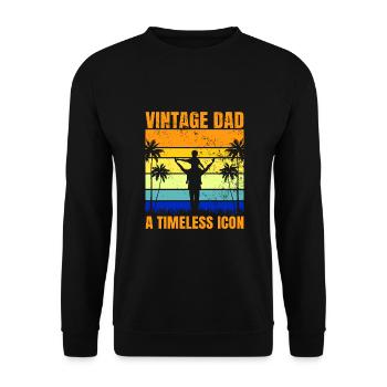 Retro Vintage Daddy 60s 70s 80s 90s Costume de fête - Sweat-shirt Unisexe - noir - Devant - Alina (178cm) & Michal (187cm)