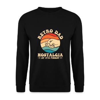 Retro Vintage Daddy 60s 70s 80s 90s Costume de fête - Sweat-shirt Unisexe - noir - Devant - Alina (178cm) & Michal (187cm)
