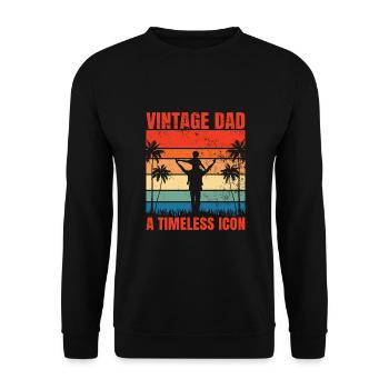 Retro Vintage Daddy 60s 70s 80s 90s Costume de fête - Sweat-shirt Unisexe - noir - Devant - Alina (178cm) & Michal (187cm)