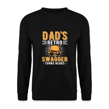 Retro Vintage Daddy 60s 70s 80s 90s Costume de fête - Sweat-shirt Unisexe - noir - Devant - Alina (178cm) & Michal (187cm)