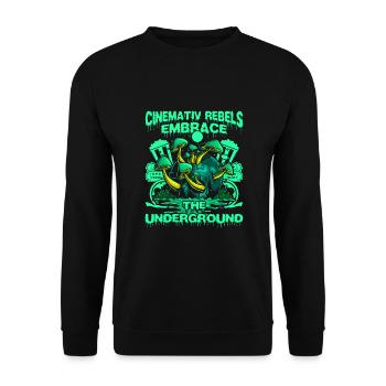 Underground Film, Independent Cinema, Horror - Unisex Pullover - Schwarz - Vorne - Alina (178cm) & Michal (187cm)