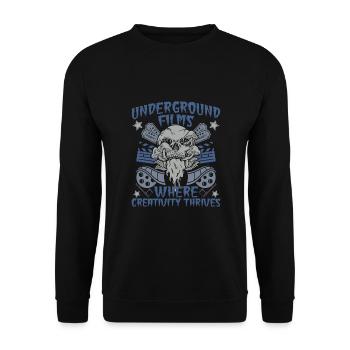 Underground Film, Independent Cinema, Horror - Unisex Pullover - Schwarz - Vorne - Alina (178cm) & Michal (187cm)