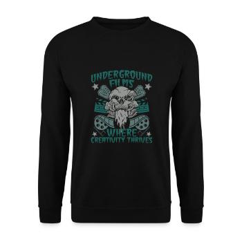 Underground Film, Independent Cinema, Horror - Unisex Pullover - Schwarz - Vorne - Alina (178cm) & Michal (187cm)