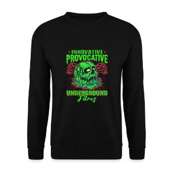 Underground Film, Independent Cinema, Horror - Unisex Pullover - Schwarz - Vorne - Alina (178cm) & Michal (187cm)