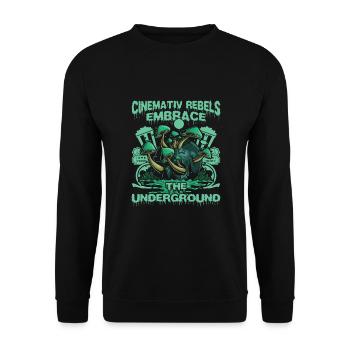 Underground Film, Independent Cinema, Horror - Unisex Pullover - Schwarz - Vorne - Alina (178cm) & Michal (187cm)