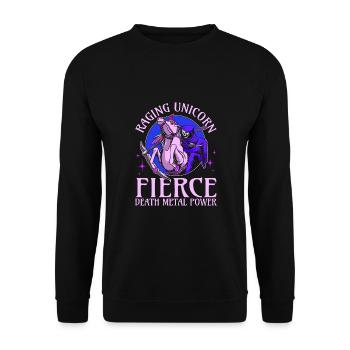 Goth Rock Satan Einhorn Festivals Death Metal - Unisex Pullover - Schwarz - Vorne - Alina (178cm) & Michal (187cm)
