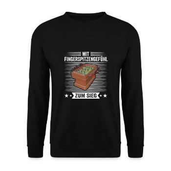 Foosball Gift Fans Wuzler Foosball - Unisex Sweatshirt - black - Front - Alina (178cm) & Michal (187cm)