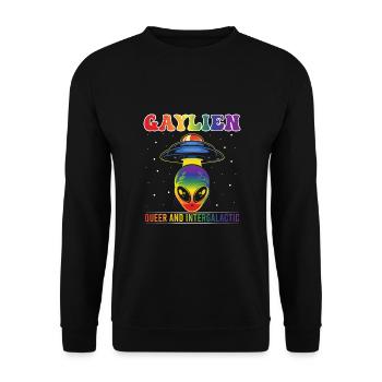 Gender Lesbian, Gay, Trans, Queer Rainbow - Unisex Sweatshirt - black - Front - Alina (178cm) & Michal (187cm)