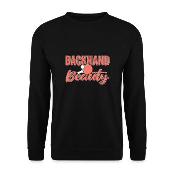 Ping Pong Spielerin Girl Frauen Damen Outfit! - Unisex Pullover - Schwarz - Vorne - Alina (178cm) & Michal (187cm)