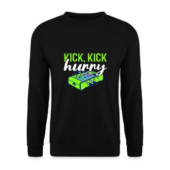Foosball Gift Fans Wuzler Foosball - Unisex Sweatshirt - black - Front - Alina (178cm) & Michal (187cm)