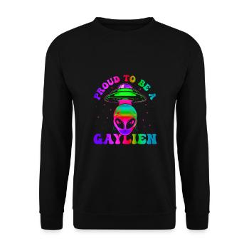 Gender Lesbian, Gay, Trans, Queer Rainbow - Unisex Sweatshirt - black - Front - Alina (178cm) & Michal (187cm)
