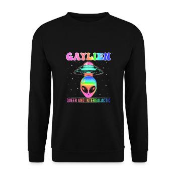 Gender Lesbian, Gay, Trans, Queer Rainbow - Unisex Sweatshirt - black - Front - Alina (178cm) & Michal (187cm)