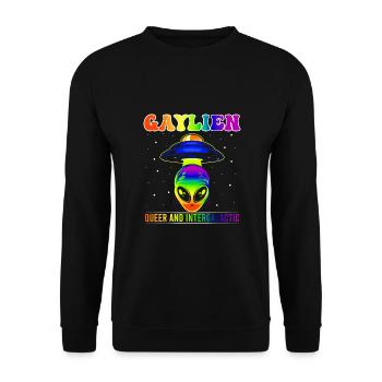Gender Lesbian, Gay, Trans, Queer Rainbow - Unisex Sweatshirt - black - Front - Alina (178cm) & Michal (187cm)