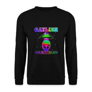 Gender Lesbian, Gay, Trans, Queer Rainbow - Unisex Sweatshirt - black - Front - Alina (178cm) & Michal (187cm)