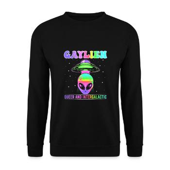 Gender Lesbian, Gay, Trans, Queer Rainbow - Unisex Sweatshirt - black - Front - Alina (178cm) & Michal (187cm)