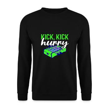 Foosball Gift Fans Wuzler Foosball - Unisex Sweatshirt - black - Front - Alina (178cm) & Michal (187cm)