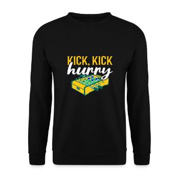 Foosball Gift Fans Wuzler Foosball - Unisex Sweatshirt - black - Front - Alina (178cm) & Michal (187cm)