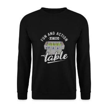 Foosball Gift Fans Wuzler Foosball - Unisex Sweatshirt - black - Front - Alina (178cm) & Michal (187cm)