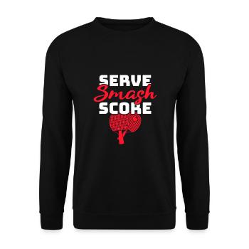 Tenue Club Joueur de Tennis de Table Club! - Sweat-shirt Unisexe - noir - Devant - Alina (178cm) & Michal (187cm)