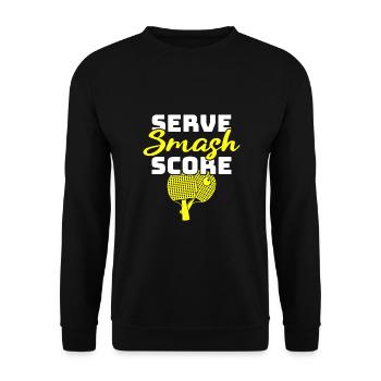 Tenue Club Joueur de Tennis de Table Club! - Sweat-shirt Unisexe - noir - Devant - Alina (178cm) & Michal (187cm)