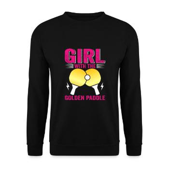 Tenue de Joueur Fille Femmes Dames! Ping-pong - Sweat-shirt Unisexe - noir - Devant - Alina (178cm) & Michal (187cm)