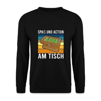 Foosball Gift Fans Wuzler Foosball - Unisex Sweatshirt - black - Front - Alina (178cm) & Michal (187cm)
