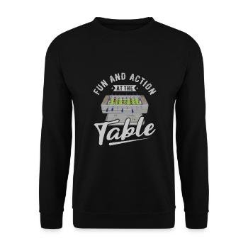 Foosball Gift Fans Wuzler Foosball - Unisex Sweatshirt - black - Front - Alina (178cm) & Michal (187cm)