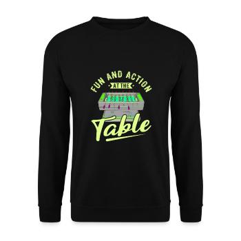 Foosball Gift Fans Wuzler Foosball - Unisex Sweatshirt - black - Front - Alina (178cm) & Michal (187cm)