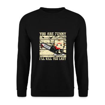 Horror Clown Horror Film Festival + Halloween - Unisex Sweatshirt - black - Front - Alina (178cm) & Michal (187cm)