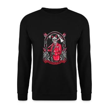 Horror Clown Horrorfilm Filmfestival + Halloween - Unisex Pullover - Schwarz - Vorne - Alina (178cm) & Michal (187cm)