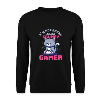 Jeux, Jeux d’argent, Jeux vidéo, Gamer - Sweat-shirt Unisexe - noir - Devant - Alina (178cm) & Michal (187cm)