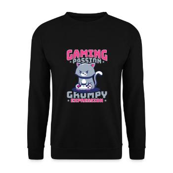 Jeux, Jeux d’argent, Jeux vidéo, Gamer - Sweat-shirt Unisexe - noir - Devant - Alina (178cm) & Michal (187cm)