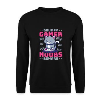 Jeux, Jeux d’argent, Jeux vidéo, Gamer - Sweat-shirt Unisexe - noir - Devant - Alina (178cm) & Michal (187cm)